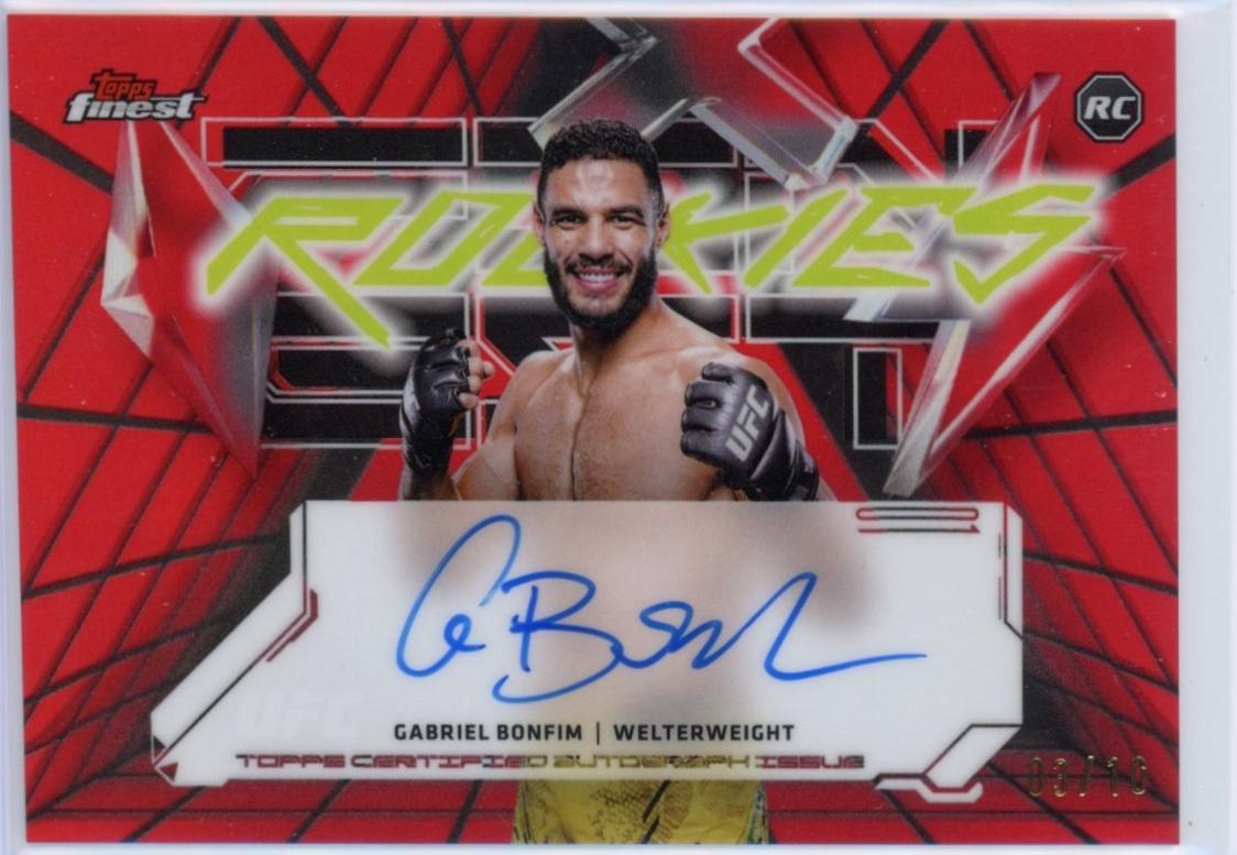Gabriel Bonfim 2025 Topps Finest UFC Finest Rookie Autographs #FRA-GB Superfractor