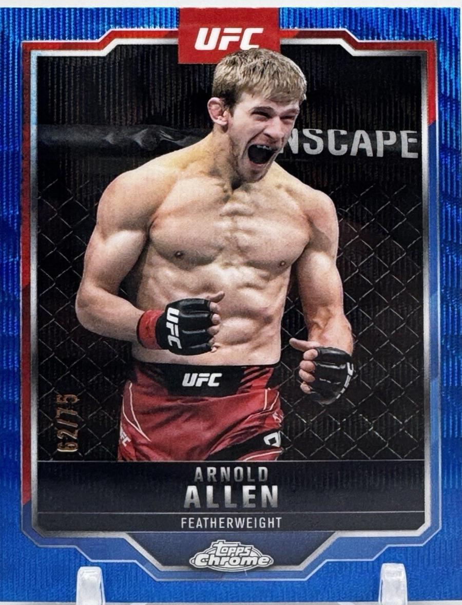 Arnold Allen 2025 Topps Chrome UFC Base #25 Blue Wave Refractor