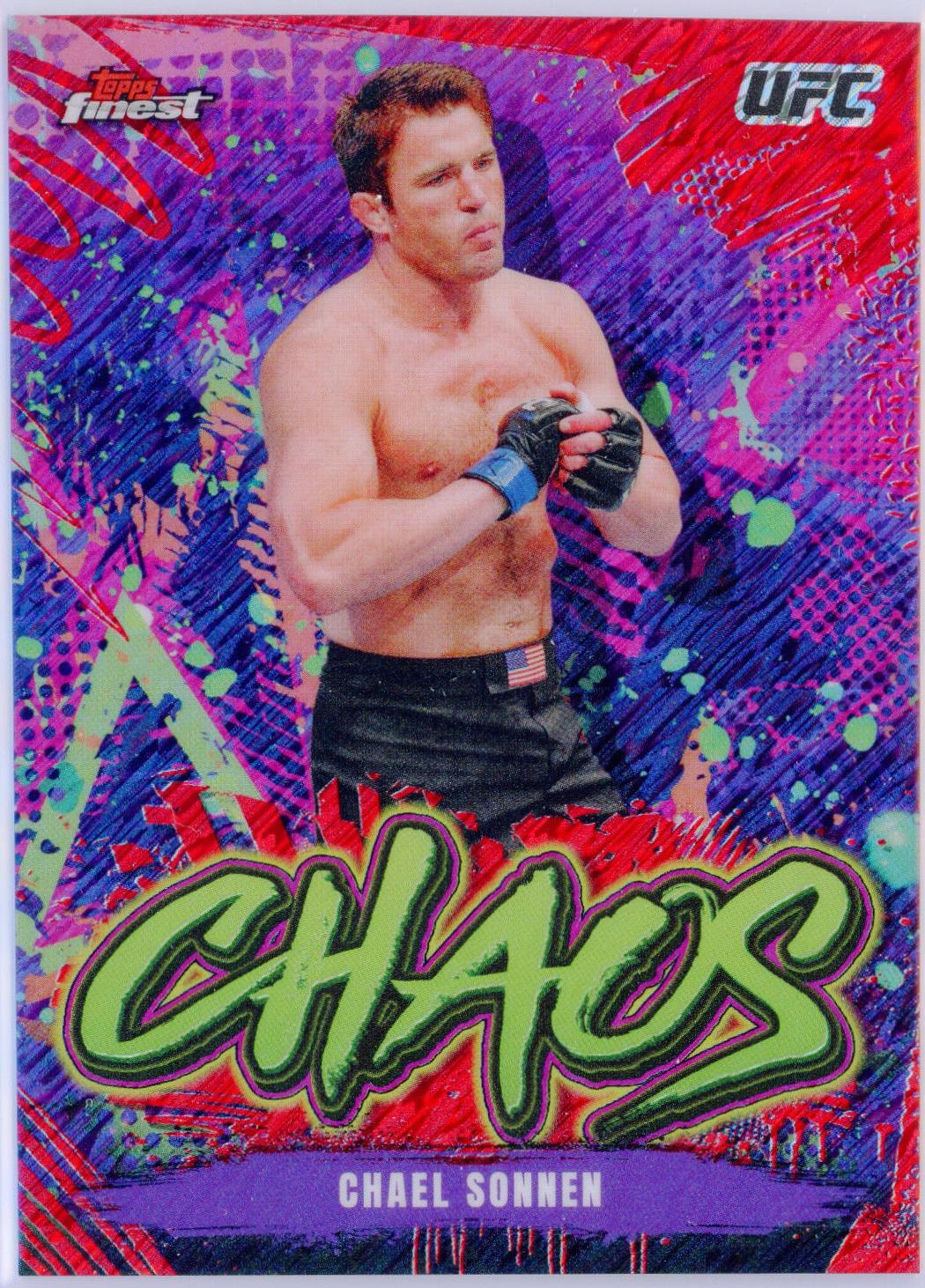 Chael Sonnen 2024 Topps Finest UFC Chaos #CHA-8 Red Shimmer Refractor
