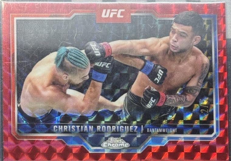 Christian Rodriguez 2025 Topps Chrome UFC Base #106 Red Geometric Refractor