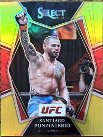 Santiago Ponzinibbio 2022 Panini Select UFC Premier Level #104 Gold