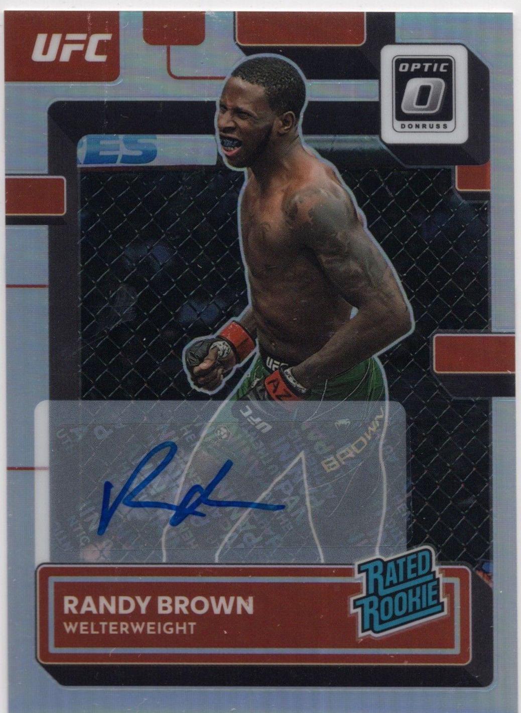 Randy Brown 2023 Panini Donruss Optic UFC Base Rated Rookies Signatures #105 Holo