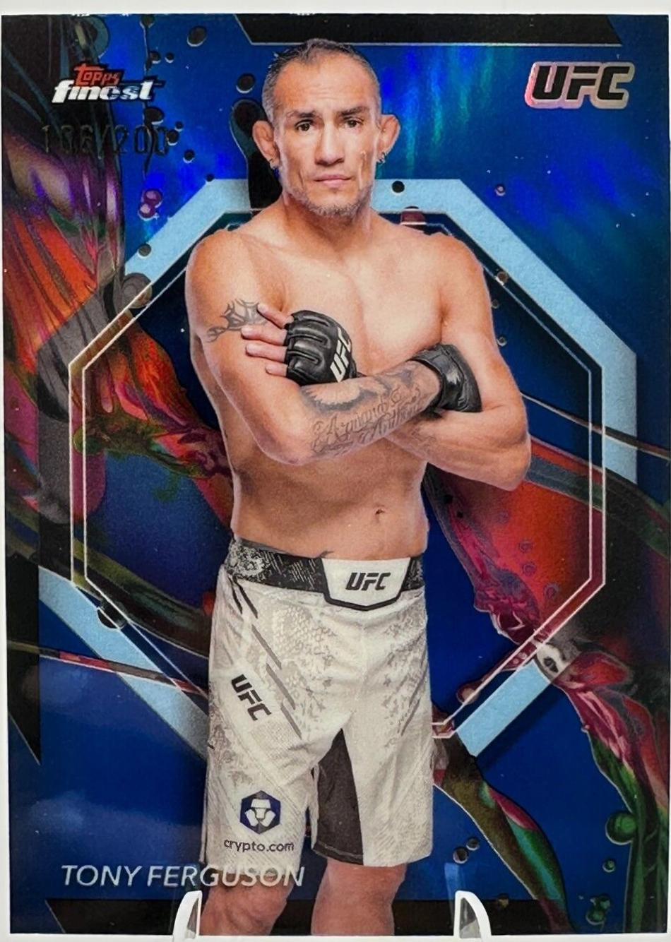 Tony Ferguson 2024 Topps Finest UFC Base Common #96 Blue Refractor