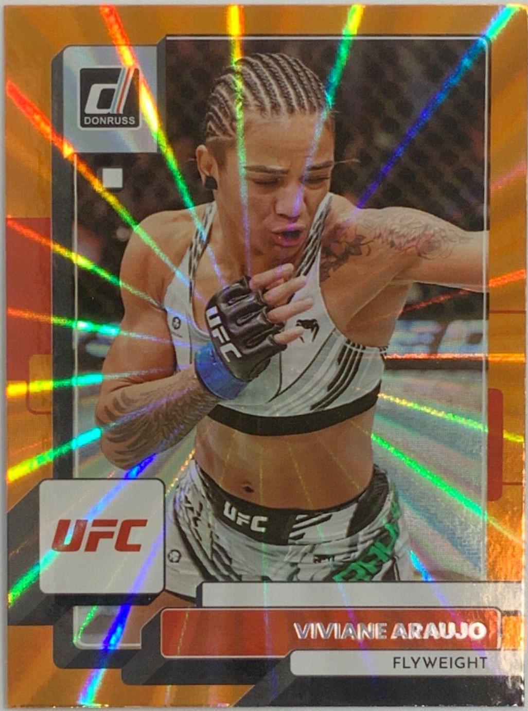 Viviane Araujo 2023 Panini Donruss UFC Base #91 Orange Laser