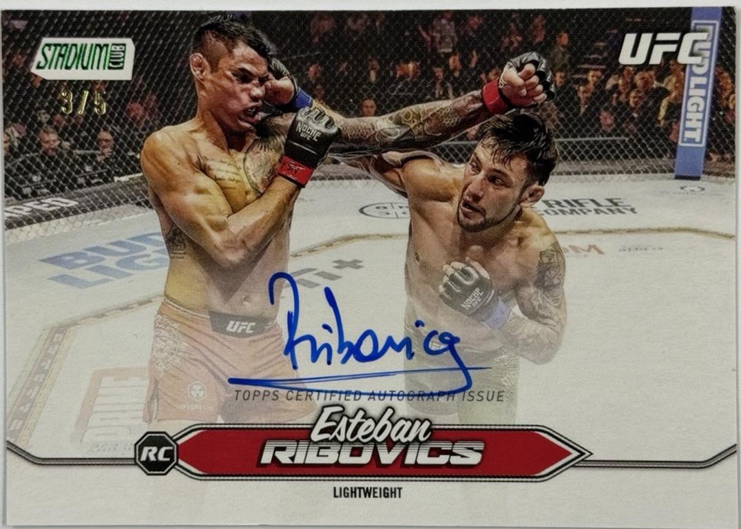 Esteban Ribovics 2025 Topps Stadium Club UFC Base Autographs #BCA-ERS Green