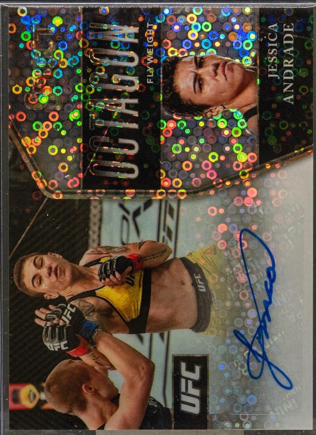 Jessica Andrade 2021 Panini Select UFC Octagon Action Signatures #8 Disco Prizms