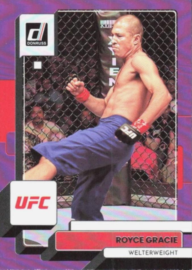 Royce Gracie 2023 Panini Donruss UFC Base #191 Purple Flood