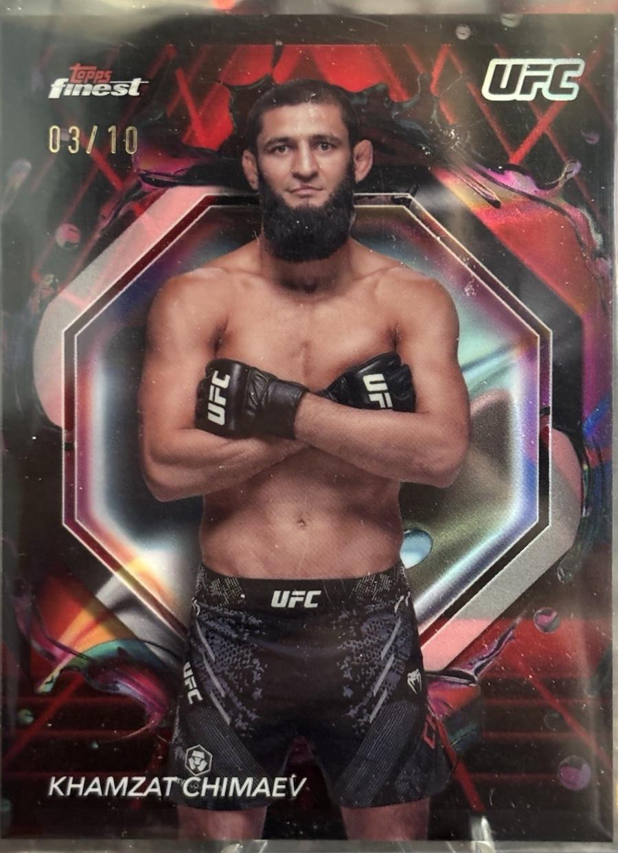 Khamzat Chimaev 2024 Topps Finest UFC Chaos #CHA-28 Black Refractor