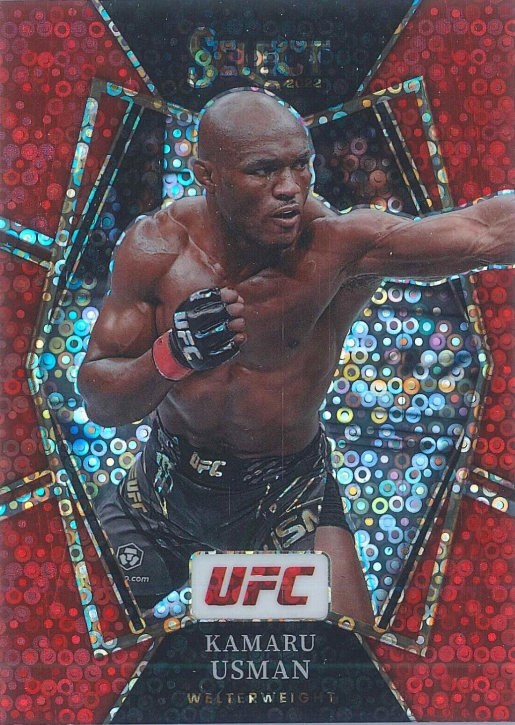 Kamaru Usman 2022 Panini Select UFC Premier Level #101 Red Disco