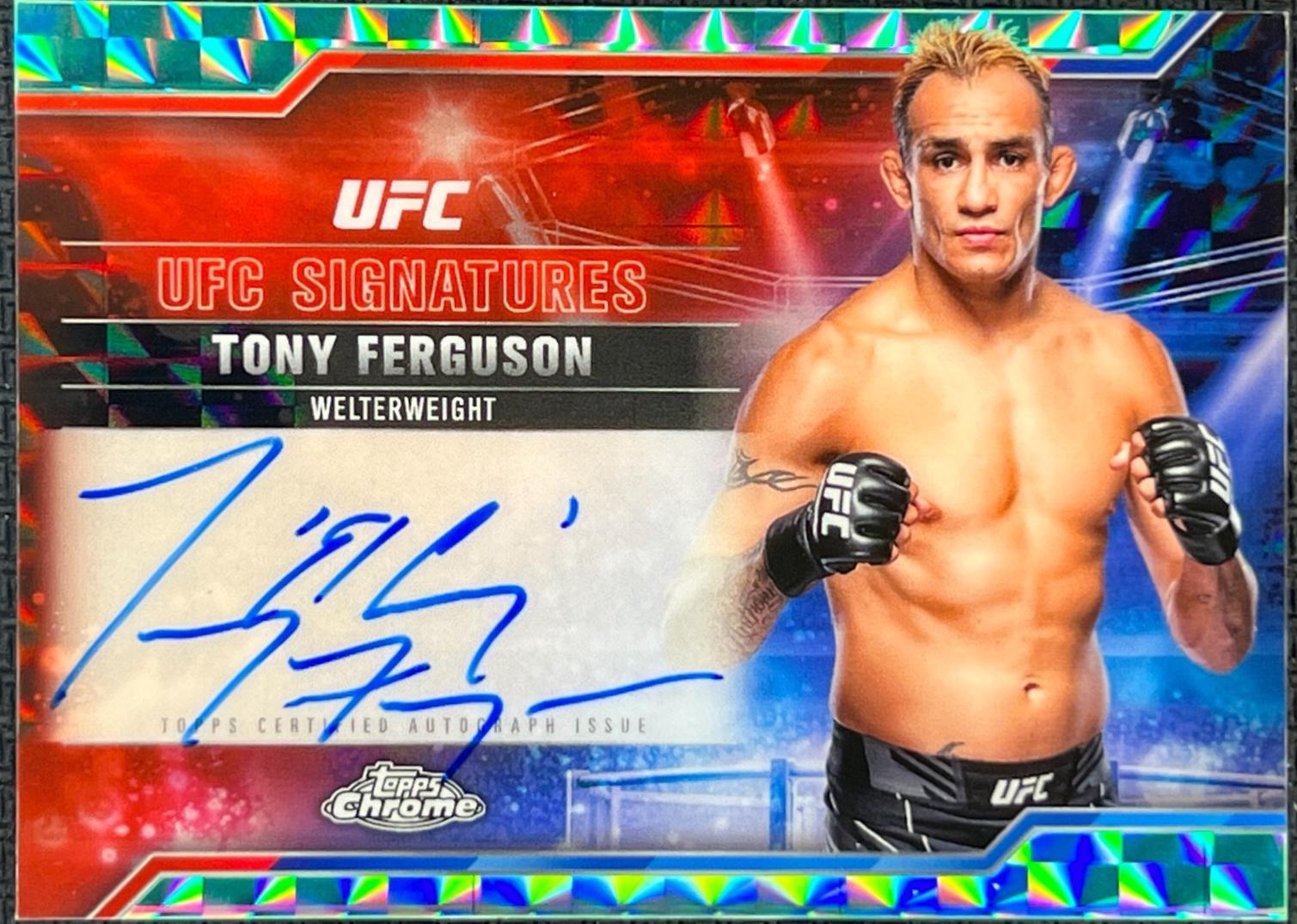 Tony Ferguson 2025 Topps Chrome UFC UFC Signatures #SIG-TF Geometric Purple Refractor