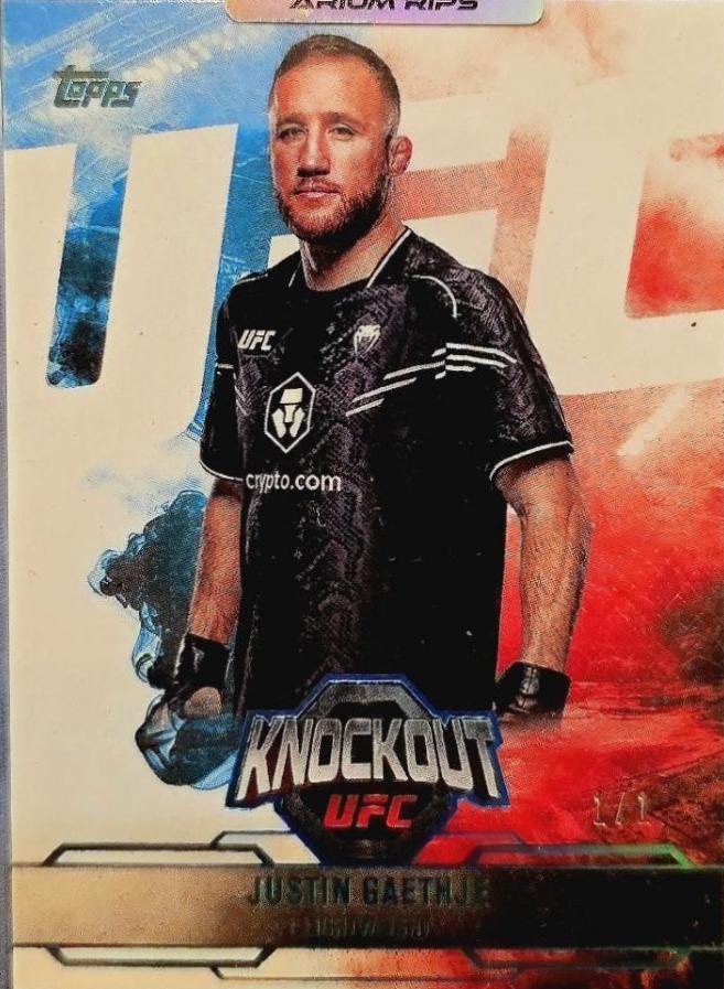 Justin Gaethje 2025 Topps Knockout UFC Base #88 Platinum