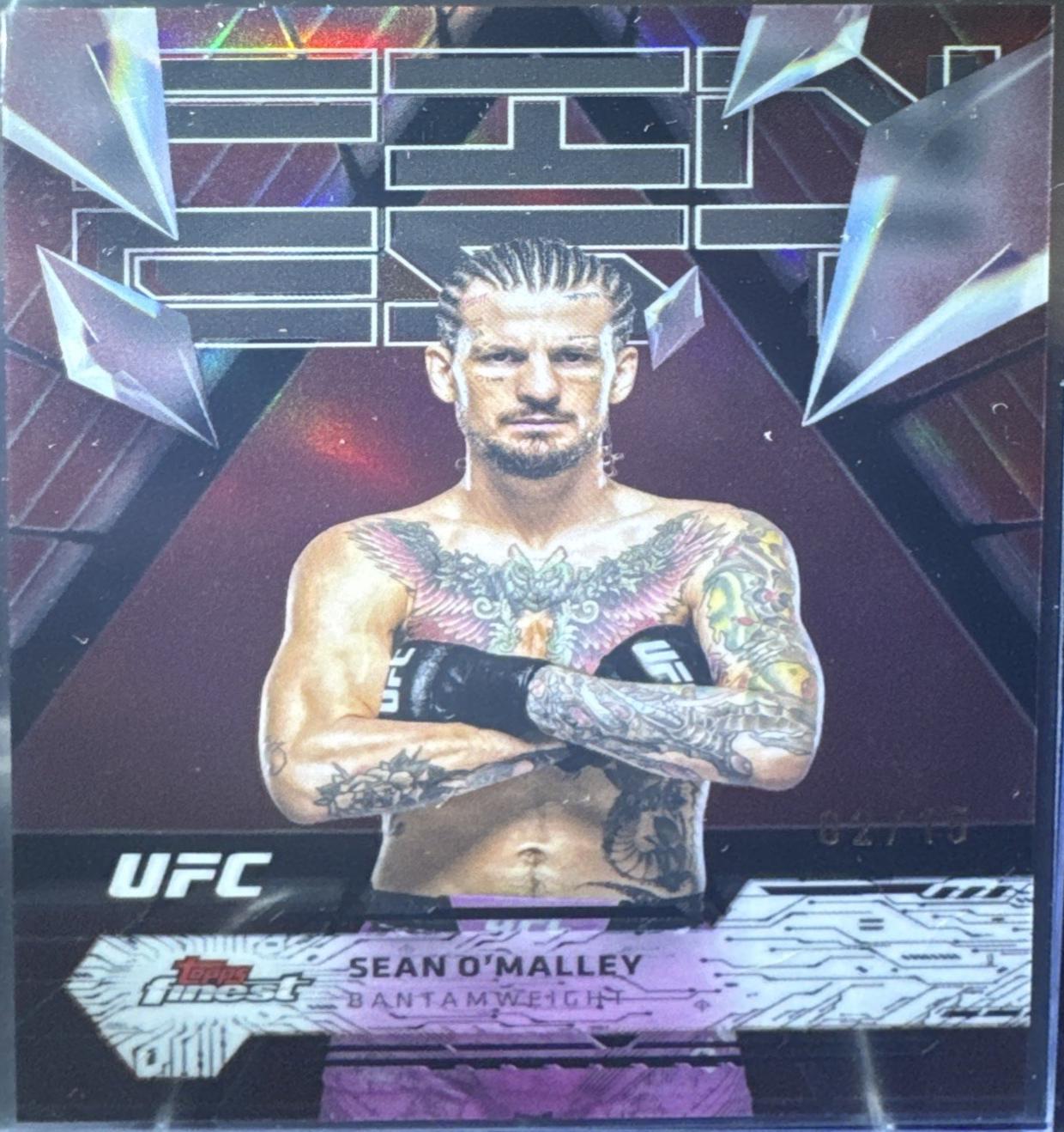 Sean O'Malley 2025 Topps Finest UFC Base Uncommon #123 Red Black Vapor Refractor