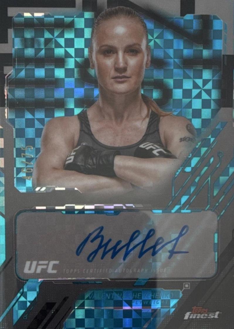 Valentina Shevchenko 2025 Topps Finest UFC The Finest #TFA-VS Blue Checkerboard Refractor