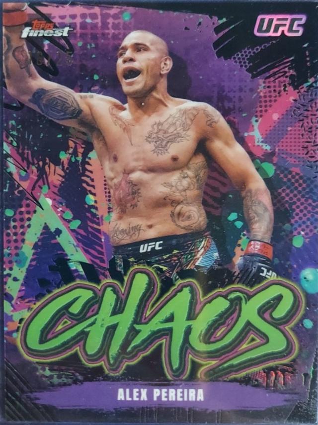 Alex Pereira 2024 Topps Finest UFC Chaos #CHA-24 Black Refractor