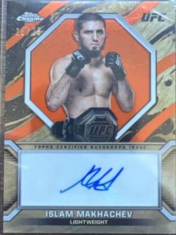 Islam Makhachev 2024 Topps Chrome UFC Marks of Champions #MOC-IMA Orange Refractor