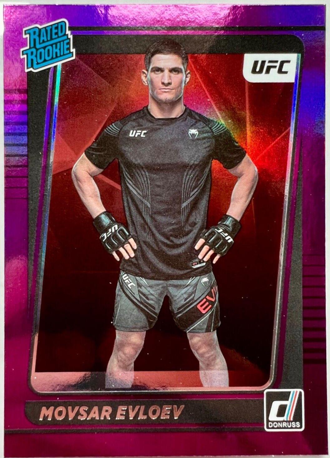 Movsar Evloev 2022 Panini Donruss UFC Base #218 Purple Flood