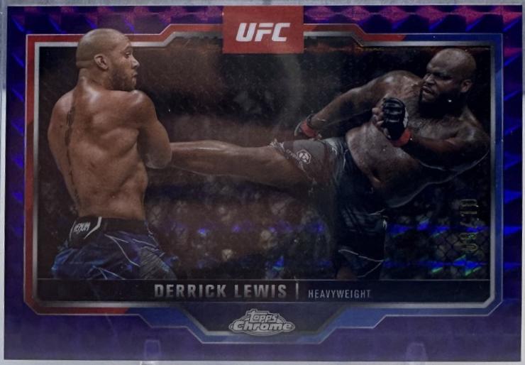 Derrick Lewis 2025 Topps Chrome UFC Base #104 Purple Geometric Refractor