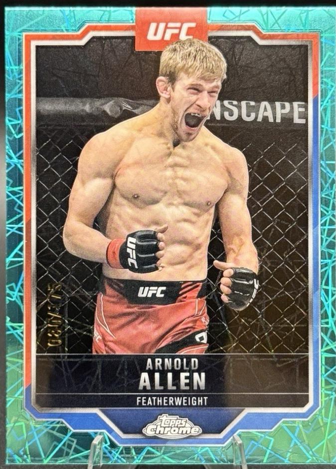 Arnold Allen 2025 Topps Chrome UFC Base #25 Teal Lazer Refractor