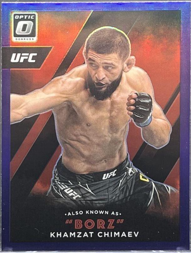 Khamzat Chimaev 2022 Panini Donruss Optic UFC Also Known As #23 Purple