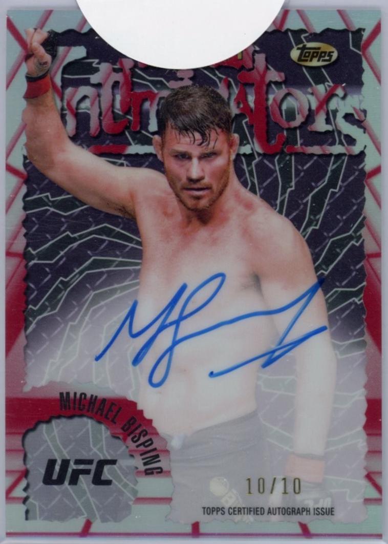 Michael Bisping 2024 Topps Finest UFC Intimidators Autographs #IA-MBG Red Black Vapor Refractor
