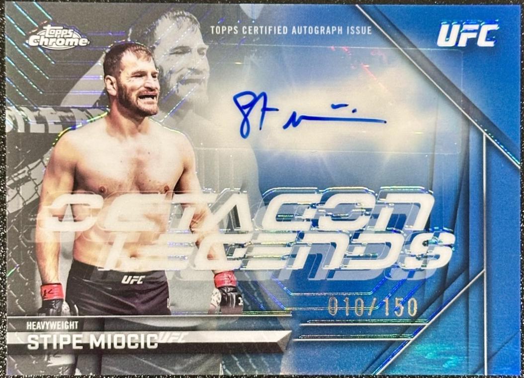 Stipe Miocic 2026 Topps Chrome UFC Octagon Legends Autographs #OLA-SM Blue Refractor