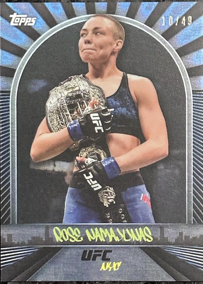Rose Namajunas 2024 Topps UFC NYC Base #23 Blue