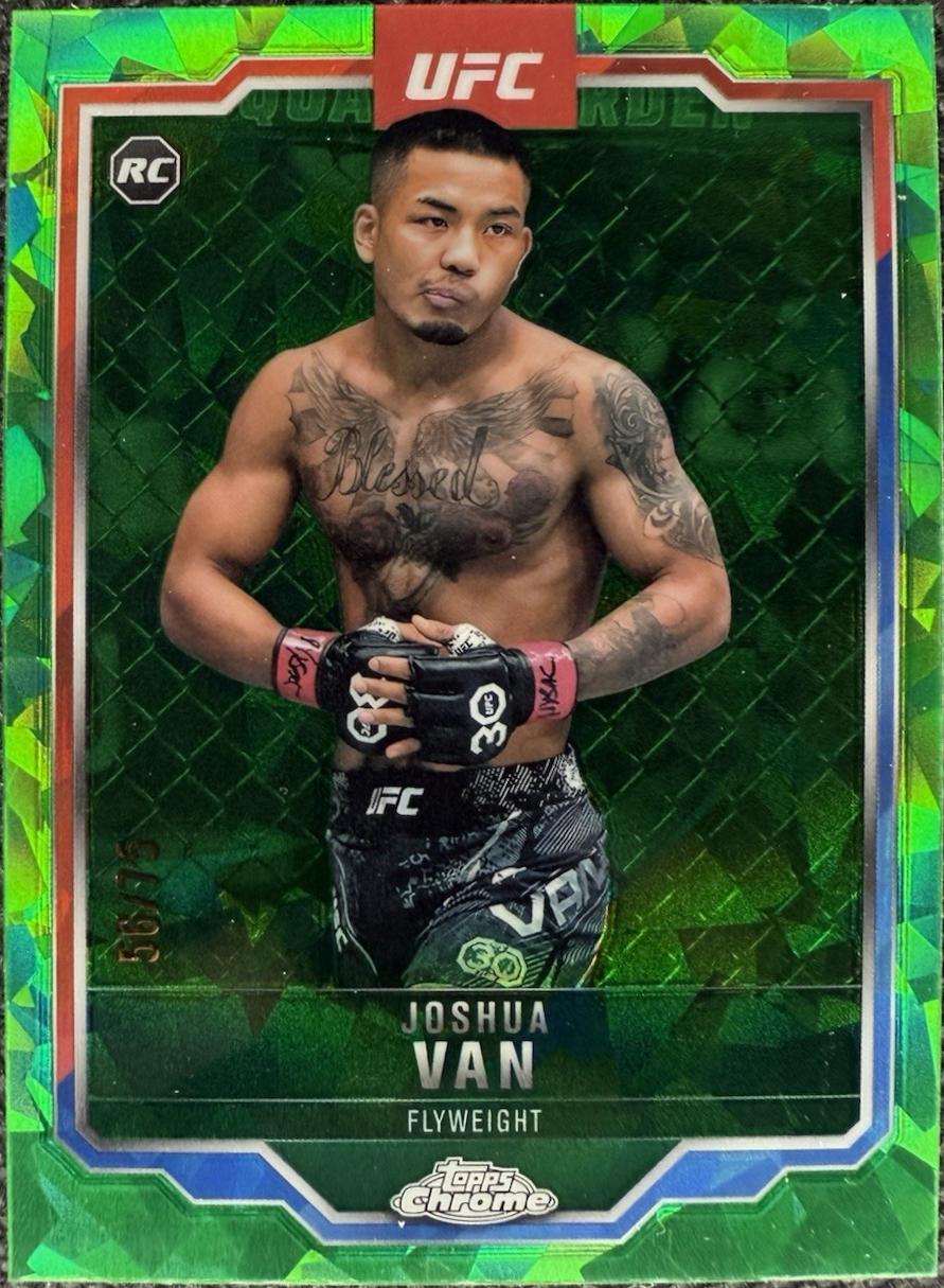 Joshua Van 2025 Topps Chrome Sapphire UFC Base Sapphire #136 Green Sapphire