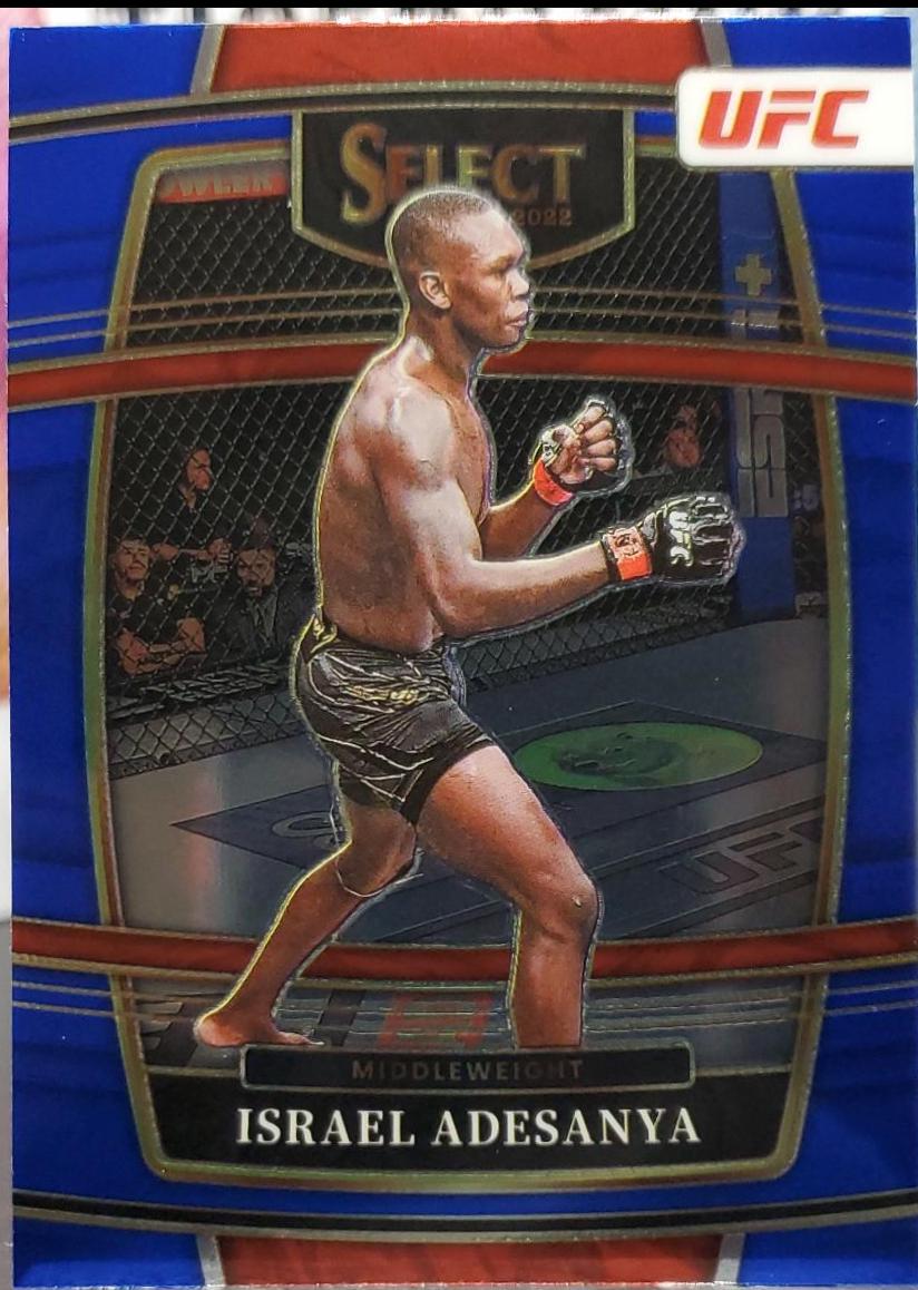 Israel Adesanya 2022 Panini Select UFC Concourse #25 Blue