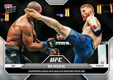 Bo Nickal Topps Now UFC Base #41 Black Foil