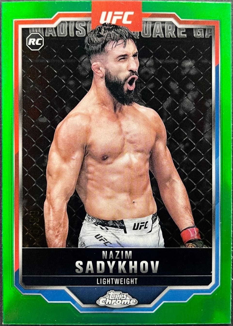 Nazim Sadykhov 2025 Topps Chrome UFC Base #157 Green Refractor