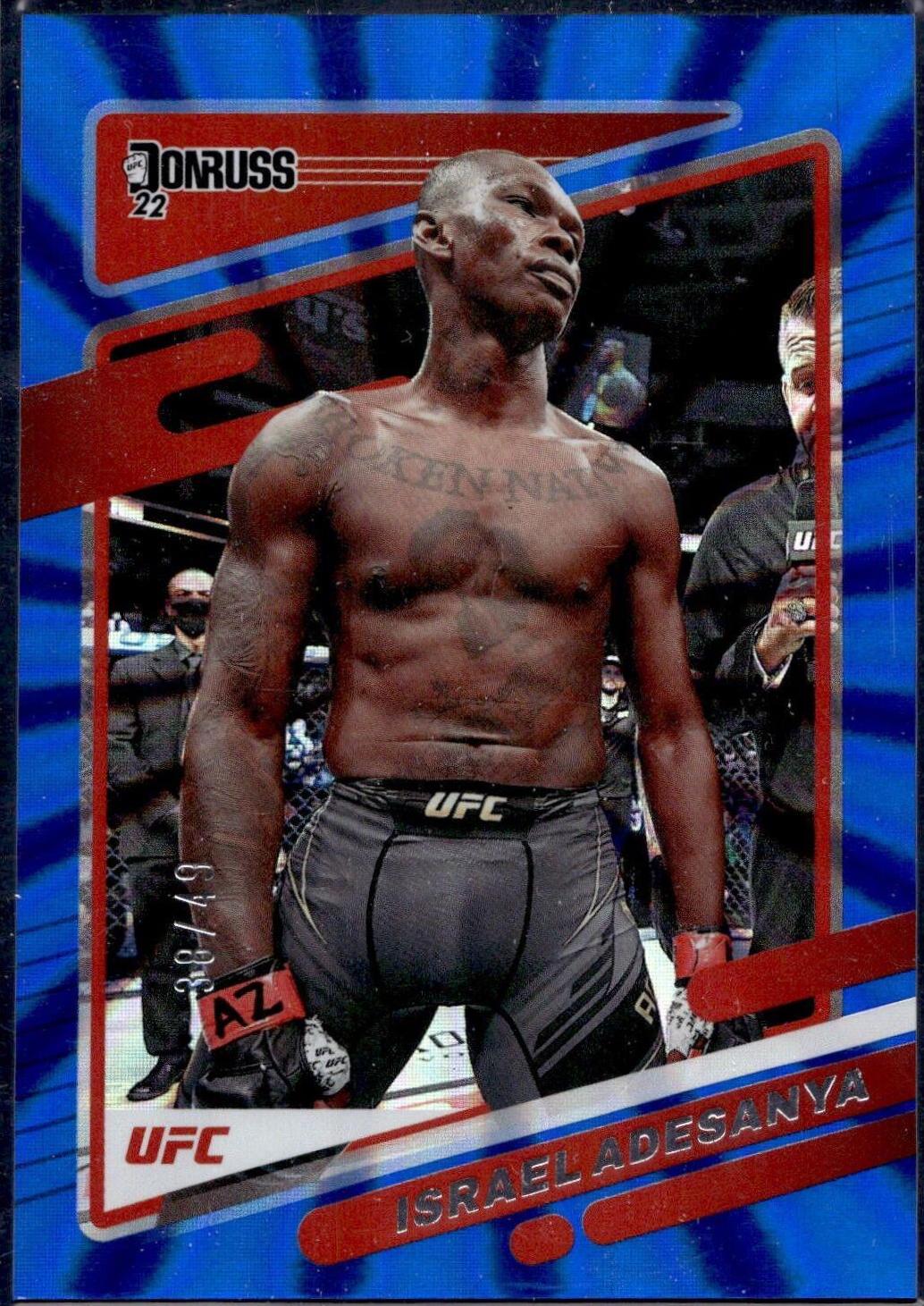 Israel Adesanya 2022 Panini Donruss UFC Base #11 Blue
