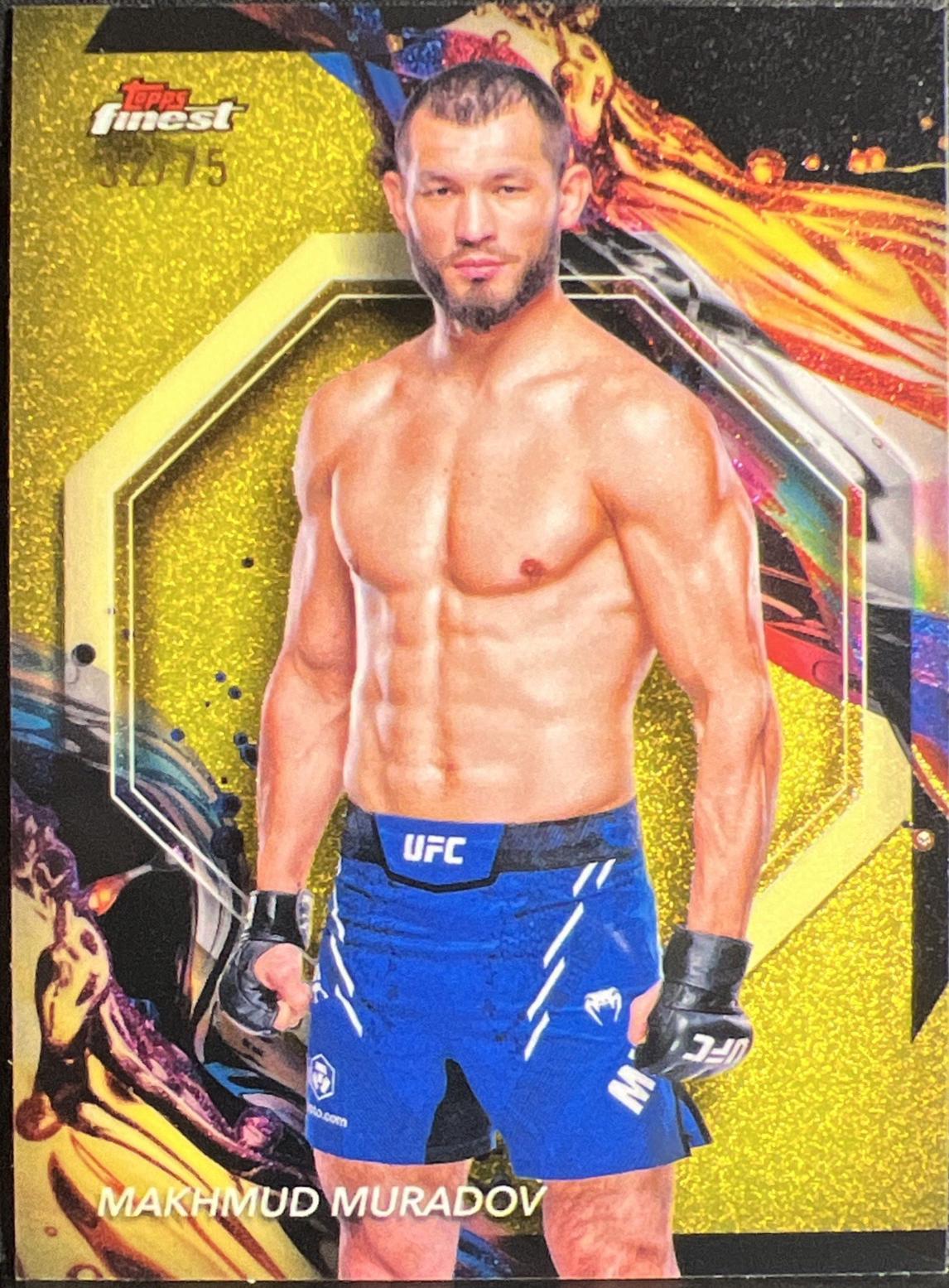 Makhmud Muradov 2024 Topps Finest UFC Base Uncommon #200 Yellow Glitter Refractor
