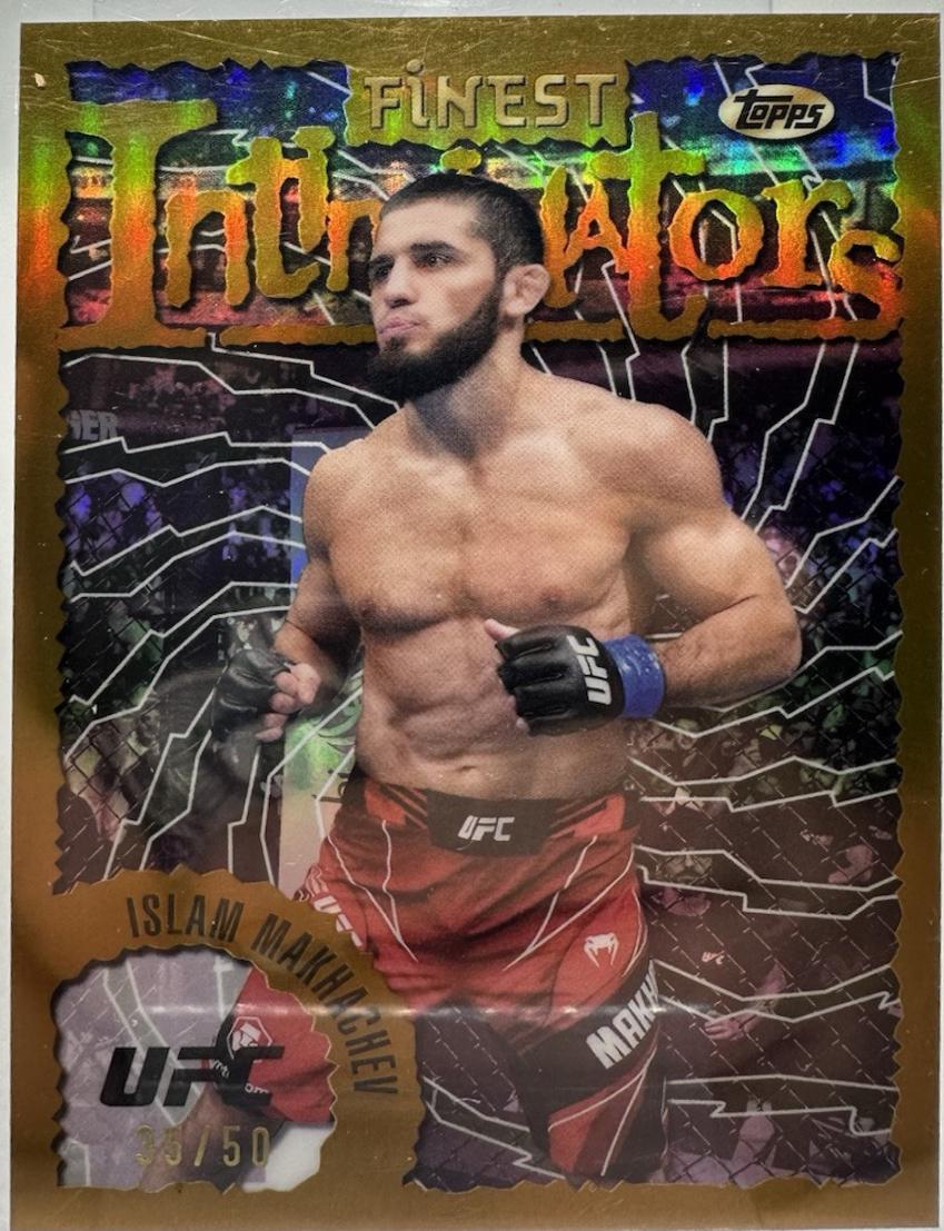 Islam Makhachev 2024 Topps Finest UFC Intimidators #INT-23 Gold Refractor
