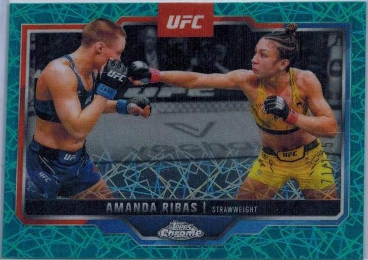 Amanda Ribas 2025 Topps Chrome UFC Base #184 Teal Lazer Refractor