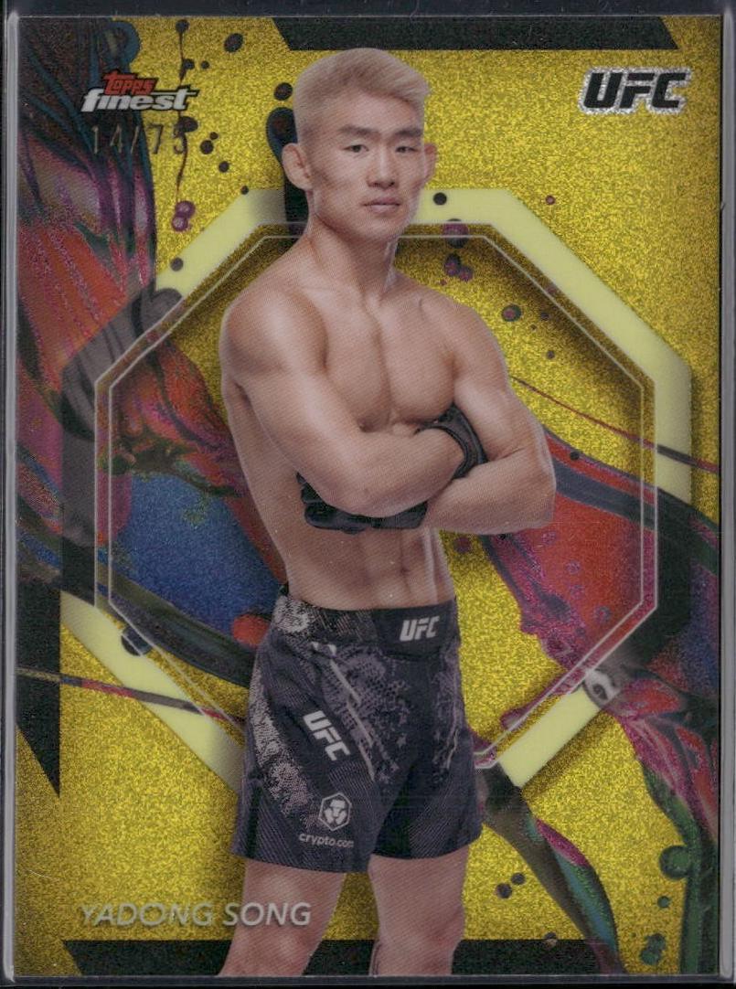 Song Yadong 2024 Topps Finest UFC Base Common #54 Yellow Glitter Refractor