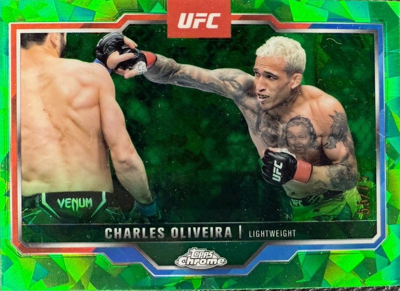 Charles Oliveira 2025 Topps Chrome Sapphire UFC Base Sapphire #54 Green Sapphire
