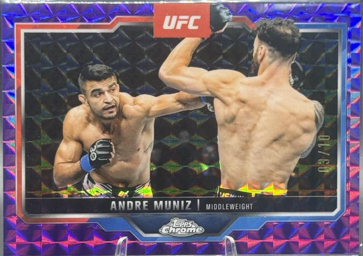Andre Muniz 2025 Topps Chrome UFC Base #11 Purple Geometric Refractor