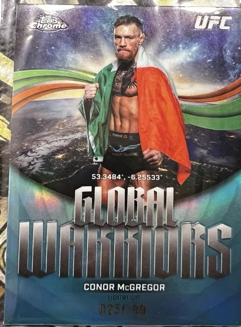 Conor McGregor 2026 Topps Chrome UFC Global Warriors #GW-8 Aqua Refractor