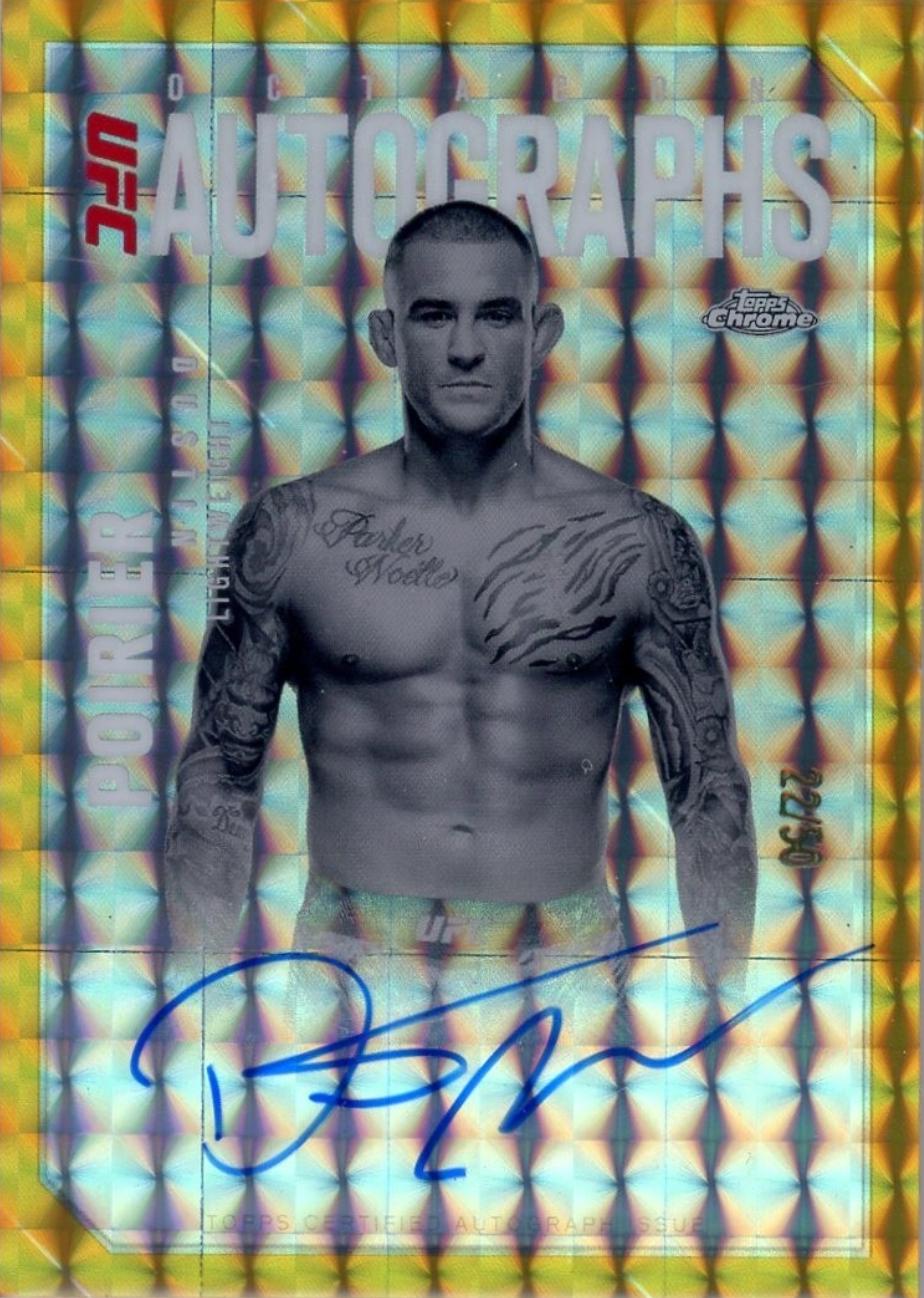 Dustin Poirier 2025 Topps Chrome UFC Octagon Legends Autographs #OLA-DP Geometric Gold Refractor
