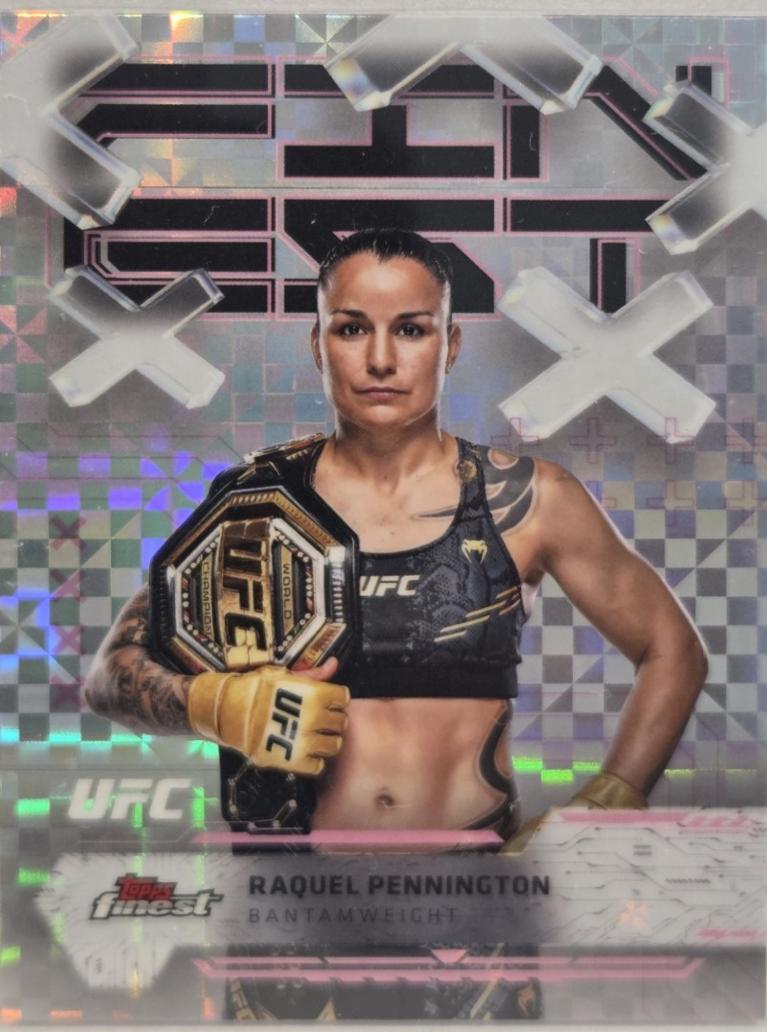 Raquel Pennington 2025 Topps Finest UFC Base Common #77 Checkerboard Refractor