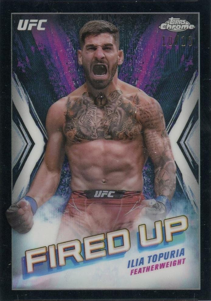 Ilia Topuria 2024 Topps Chrome UFC Fired Up #FDP-22 Black Refractor