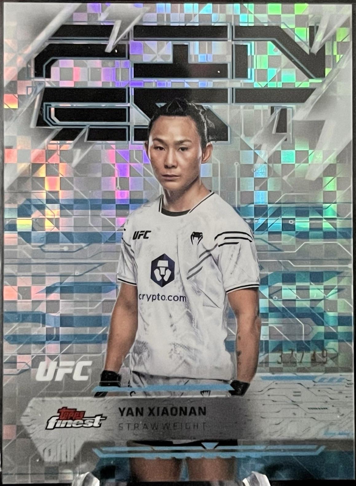 Yan Xiaonan 2025 Topps Finest UFC Base Rare #275 Blue Checkerboard Refractor