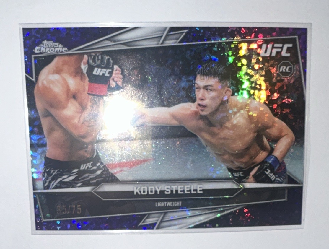 Kody Steele 2026 Topps Chrome UFC Base #143 Purple Mini Diamonds Refractor
