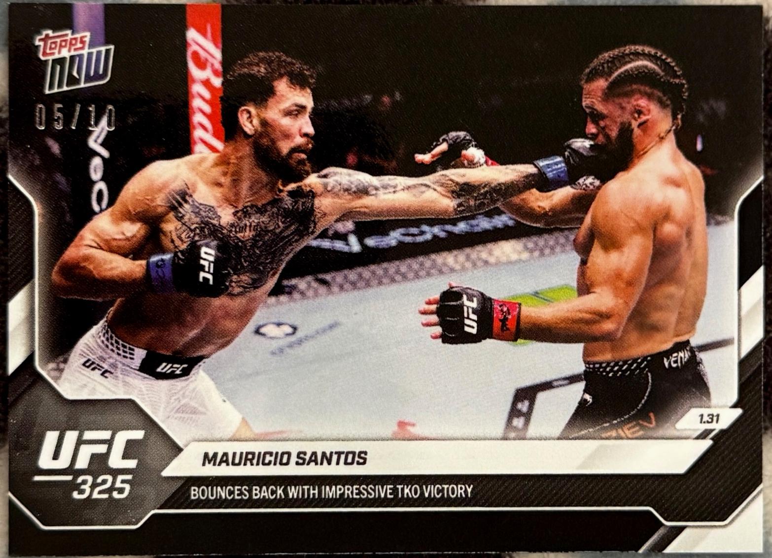Mauricio Ruffy Topps Now UFC Base #6 Black Foil