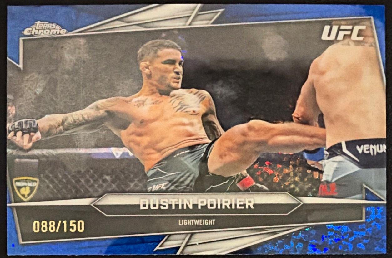 Dustin Poirier 2026 Topps Chrome UFC Base #78 Blue Refractor