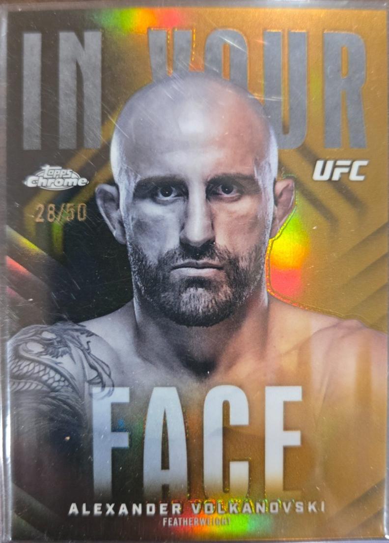 Alexander Volkanovski 2026 Topps Chrome UFC In Your Face #IYF-13 Gold Refractor