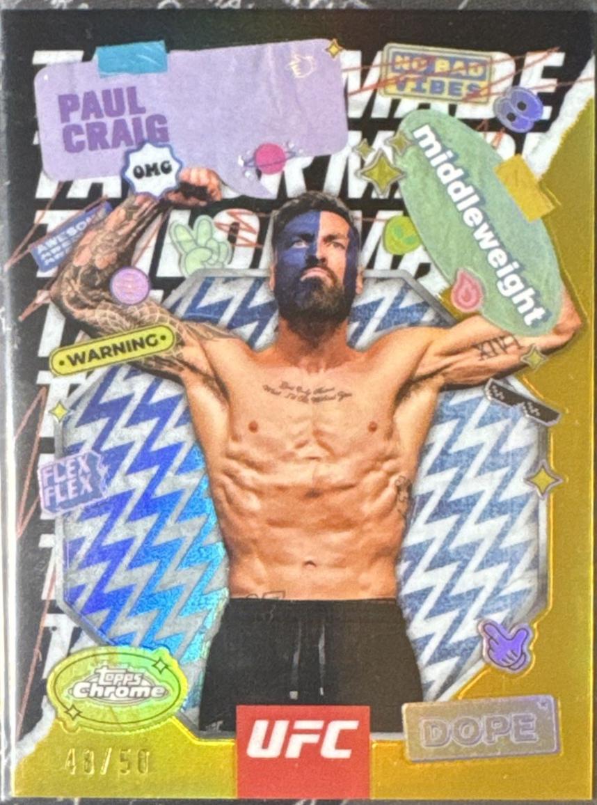 Paul Craig 2025 Topps Chrome UFC Tailor Made #TRM-6 Gold Refractor