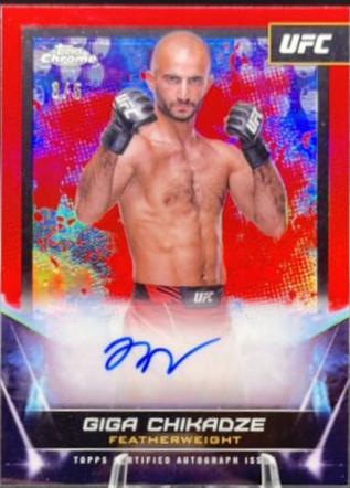 Giga Chikadze 2024 Topps Chrome UFC UFC Signatures #FNA-GCH Red Refractor