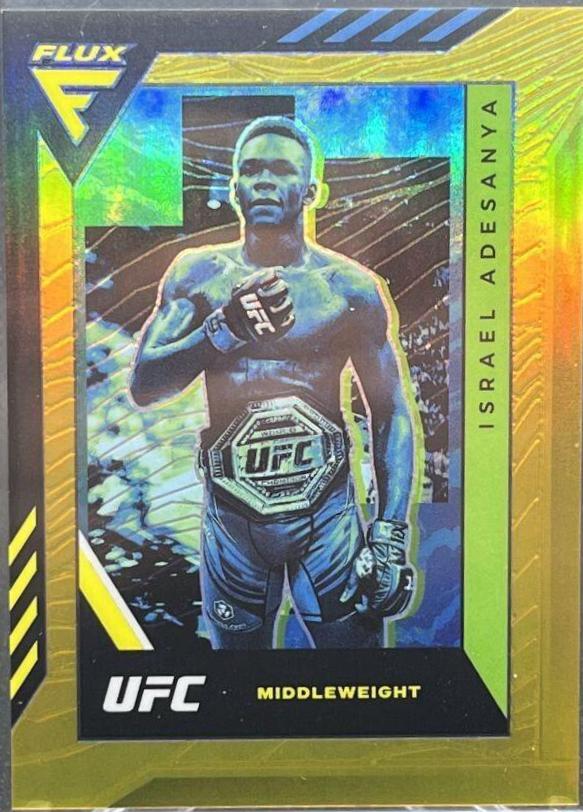 Israel Adesanya 2022 Panini Chronicles UFC Base Flux #327 Gold
