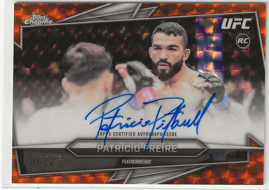 Patricio Freire 2026 Topps Chrome UFC Base Autographs #BAV-PL Orange Refractor